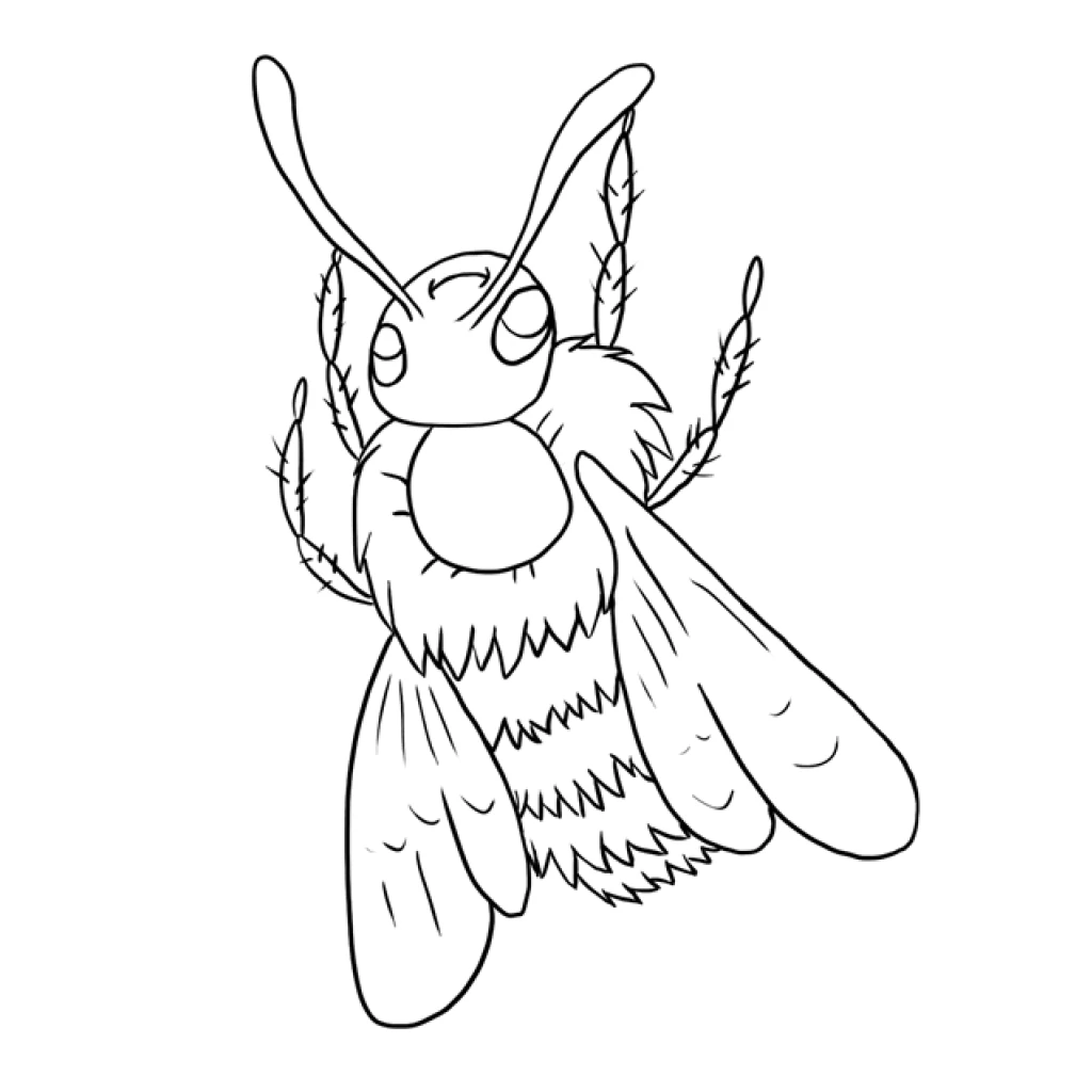 Desenho de Abelha para colorir e imprimir grátis