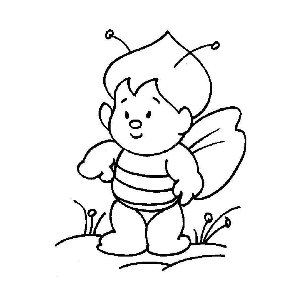 Desenho de Abelhinha Fofa para colorir e imprimir grátis