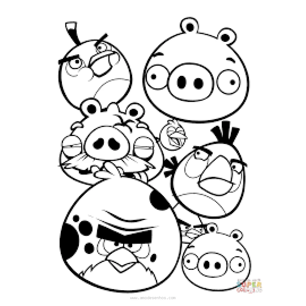 Angry Birds coloring page to print for free