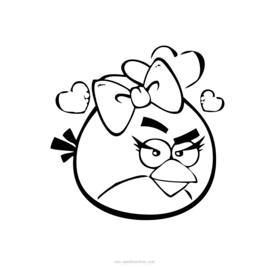 Desenho de Angry Birds para colorir e imprimir grátis