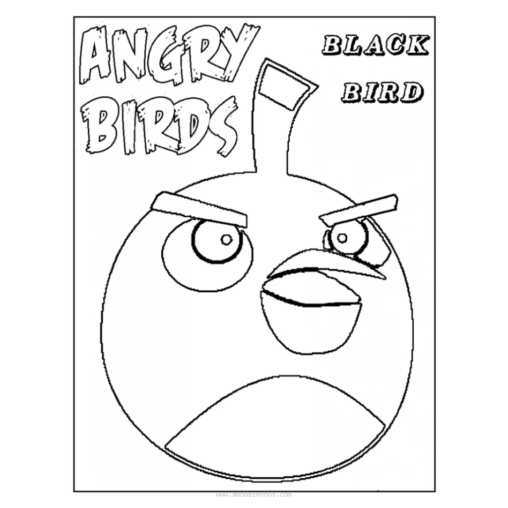 Desenho de Angry Birds para colorir e imprimir grátis
