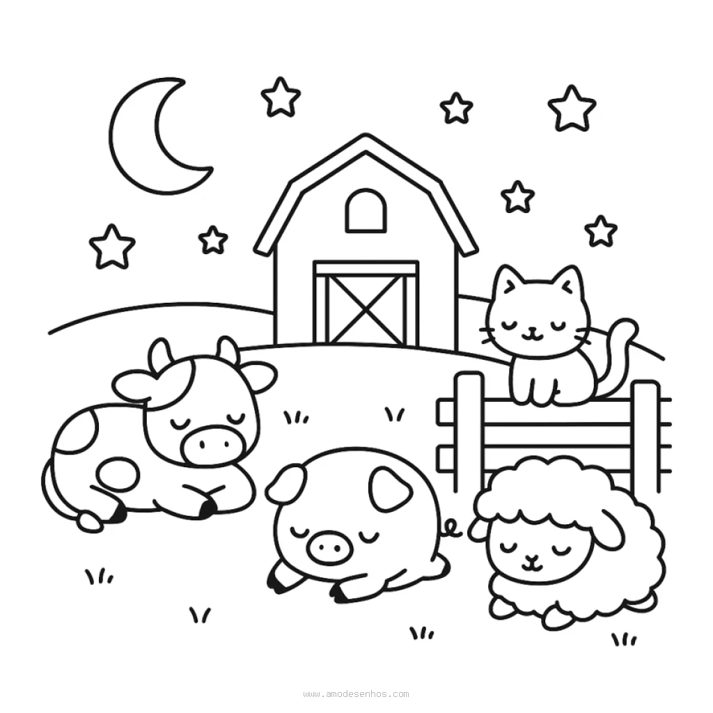 Desenho de Animais Da Fazenda para colorir e imprimir grátis