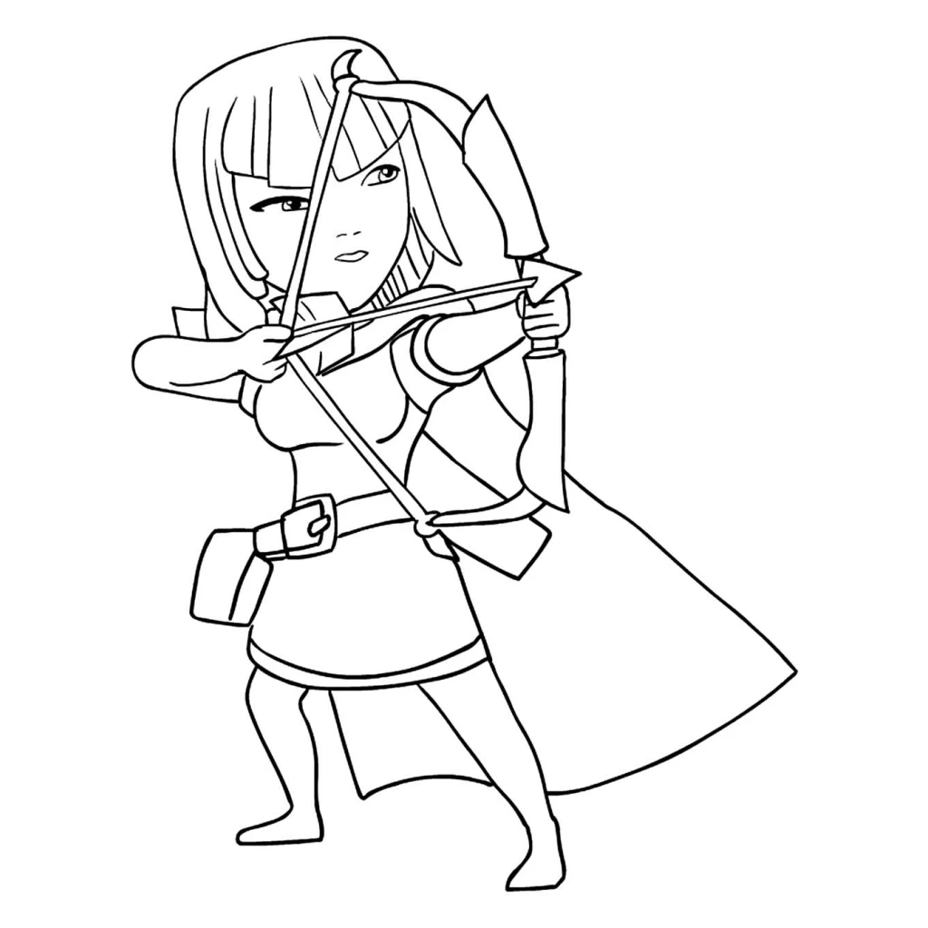 Desenho de Arqueira Clash Roayle para colorir e imprimir grátis