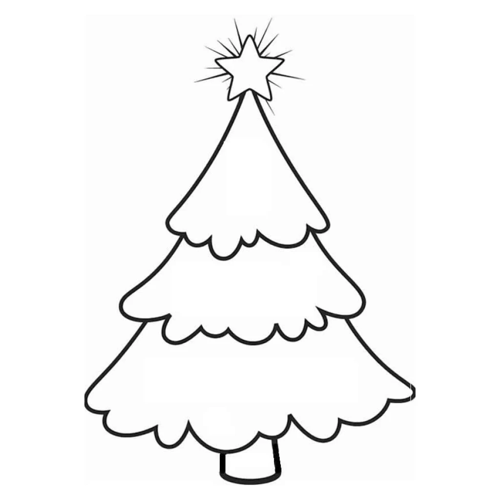 Christmas Tree coloring page to print for free