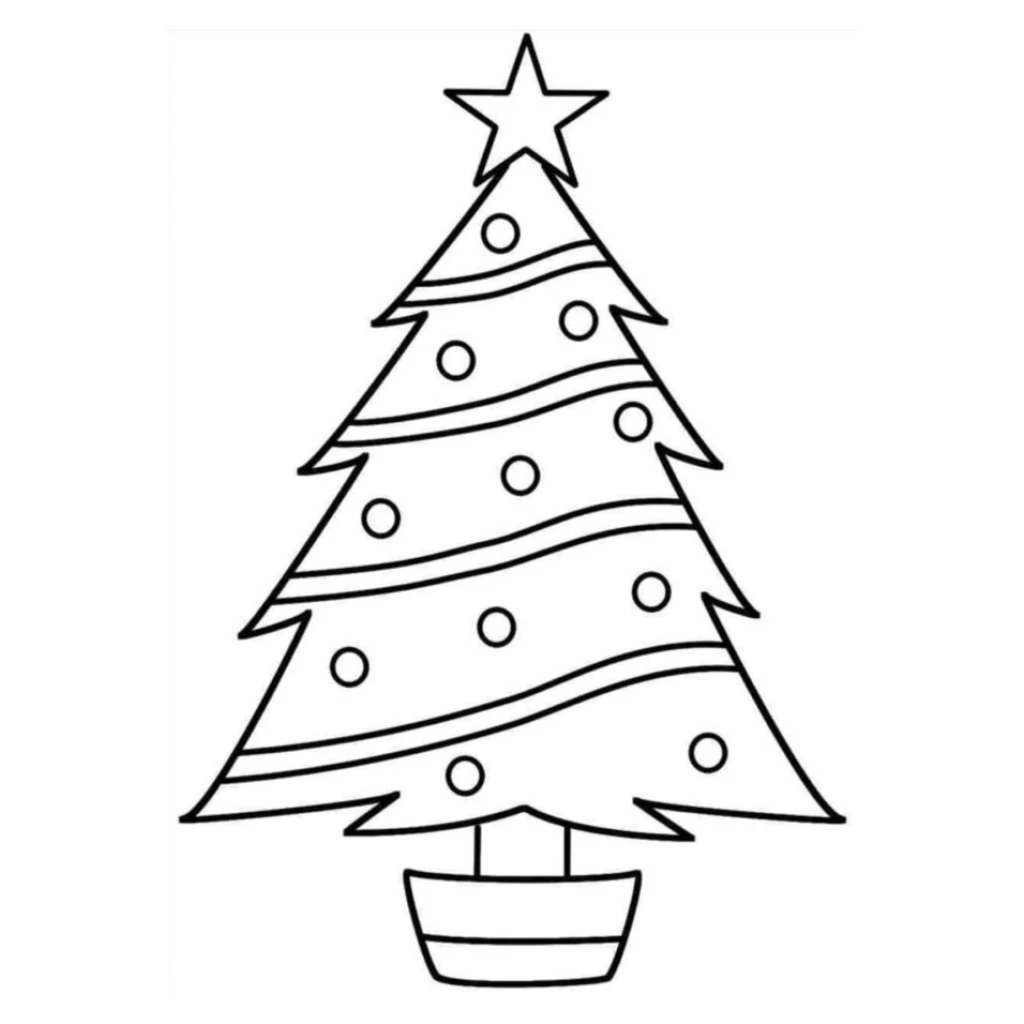 Desenho de Árvore De Natal para colorir e imprimir grátis