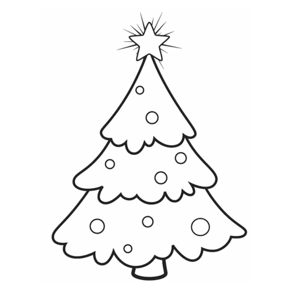 Desenho de Árvore De Natal para colorir e imprimir grátis