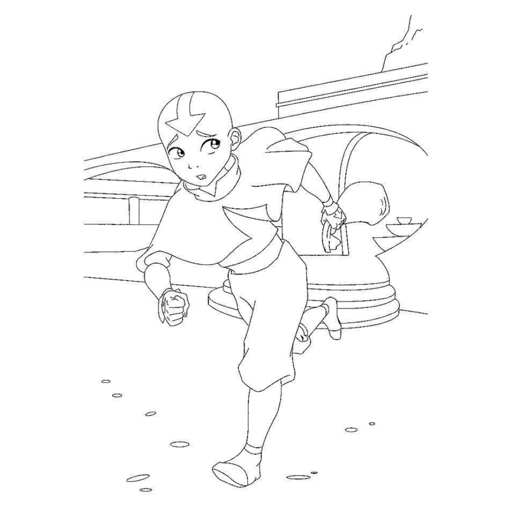 Desenho de Avatar Aang para colorir e imprimir grátis