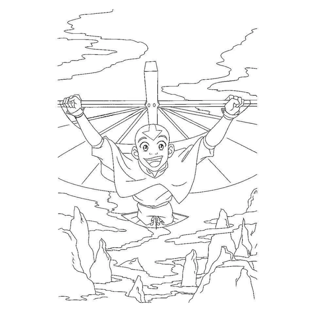 Desenho de Aang  Avatar A Lenda De Aang para colorir e imprimir grátis