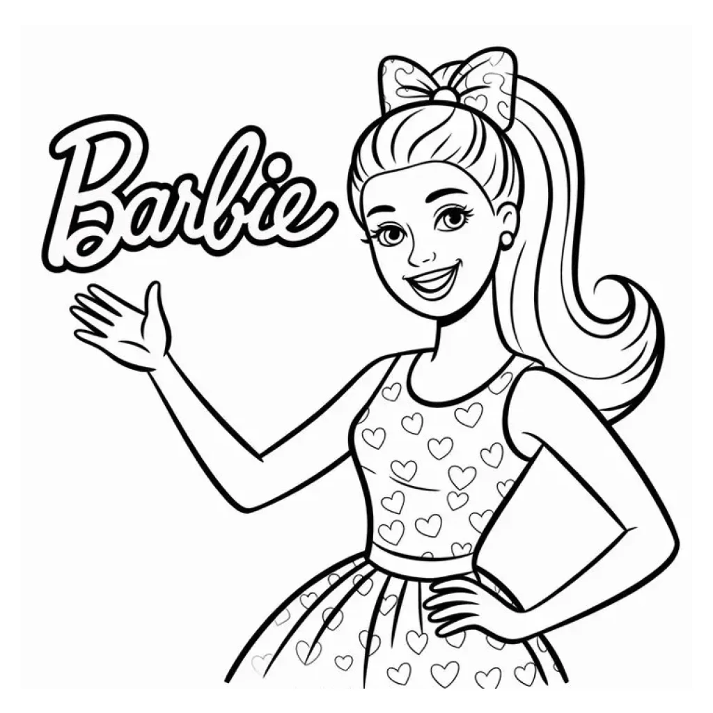Desenho de Barbie super feliz e alegre para colorir e imprimir grátis