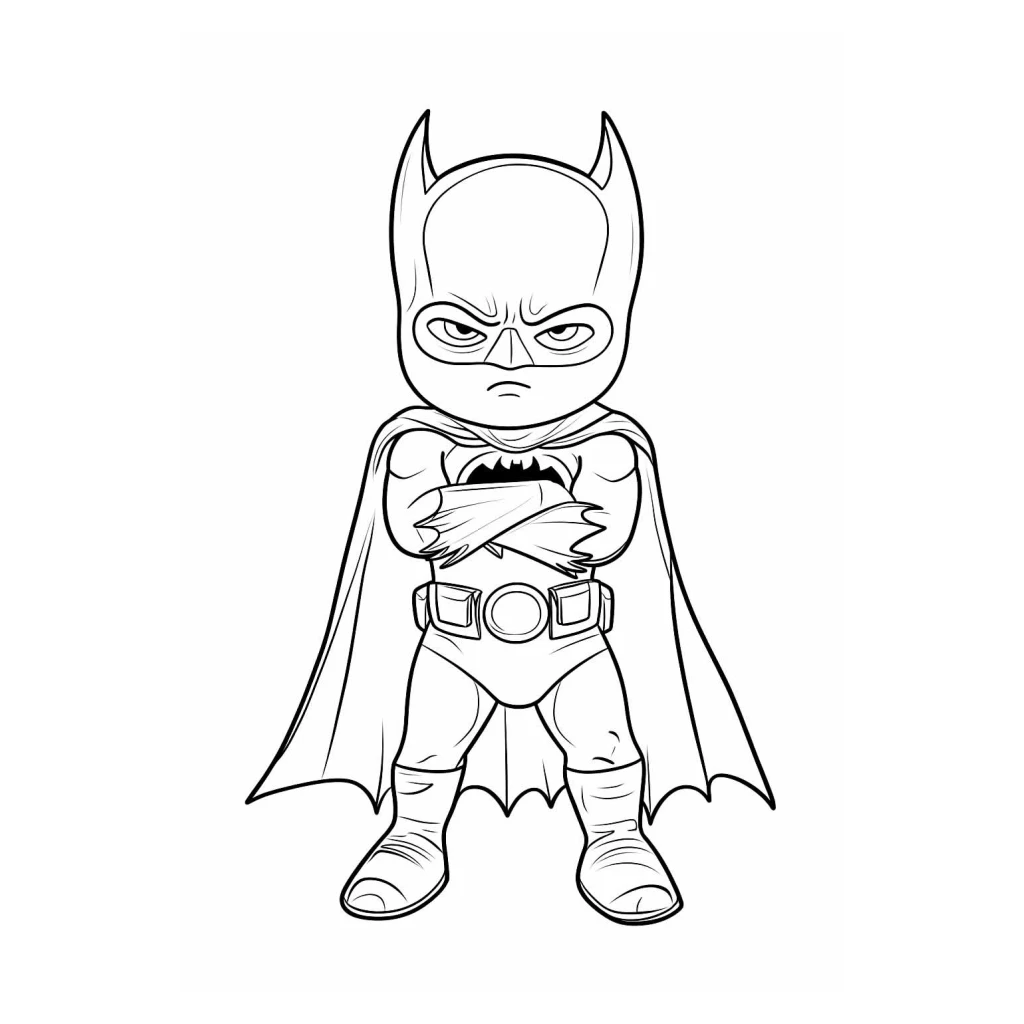 Desenho de Batman nervosinho para colorir e imprimir grátis