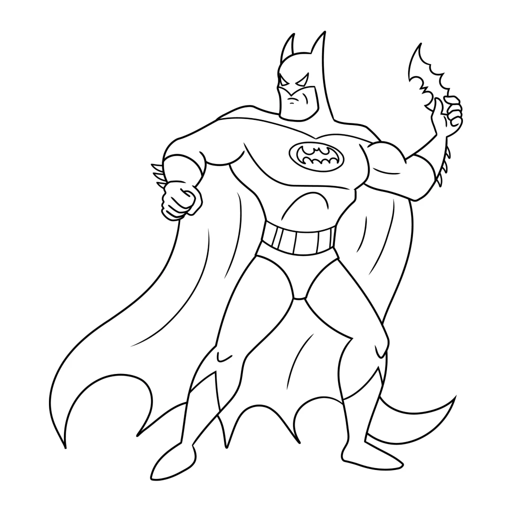 Dibujo de Batman preparado para la lucha para colorear e imprimir gratis