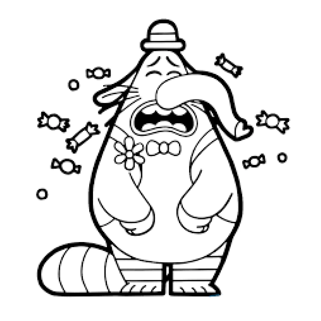 Desenho de Bing Bong divertida mente chorando para colorir e imprimir grátis