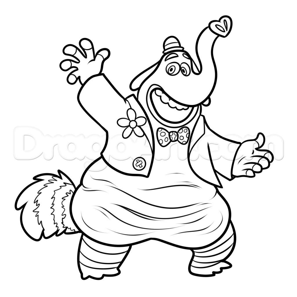 Desenho de Bing Bong feliz para colorir e imprimir grátis