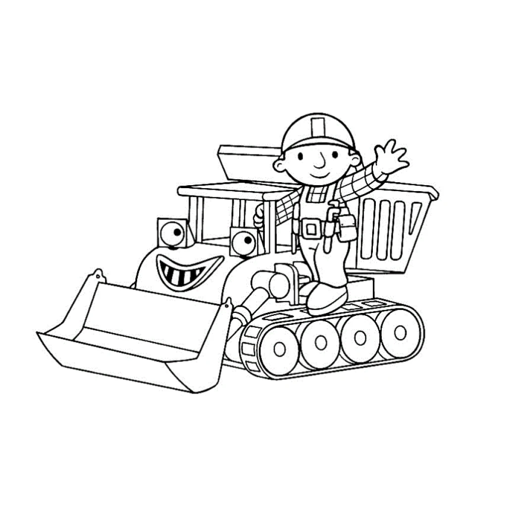 Desenho de Escavadeira Com Operador para colorir e imprimir grátis