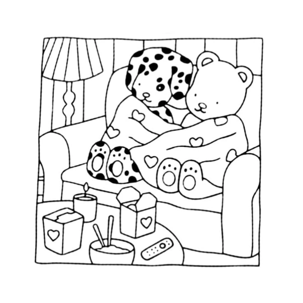 Desenho de bobbie goods aconchegados no Sofá para colorir e imprimir grátis