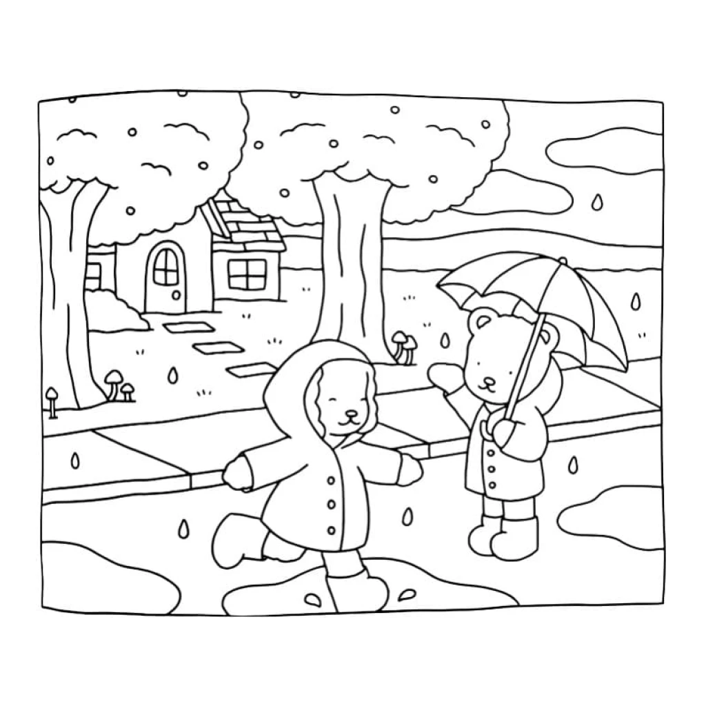 Desenho de Bobbie goods Na Chuva para colorir e imprimir grátis