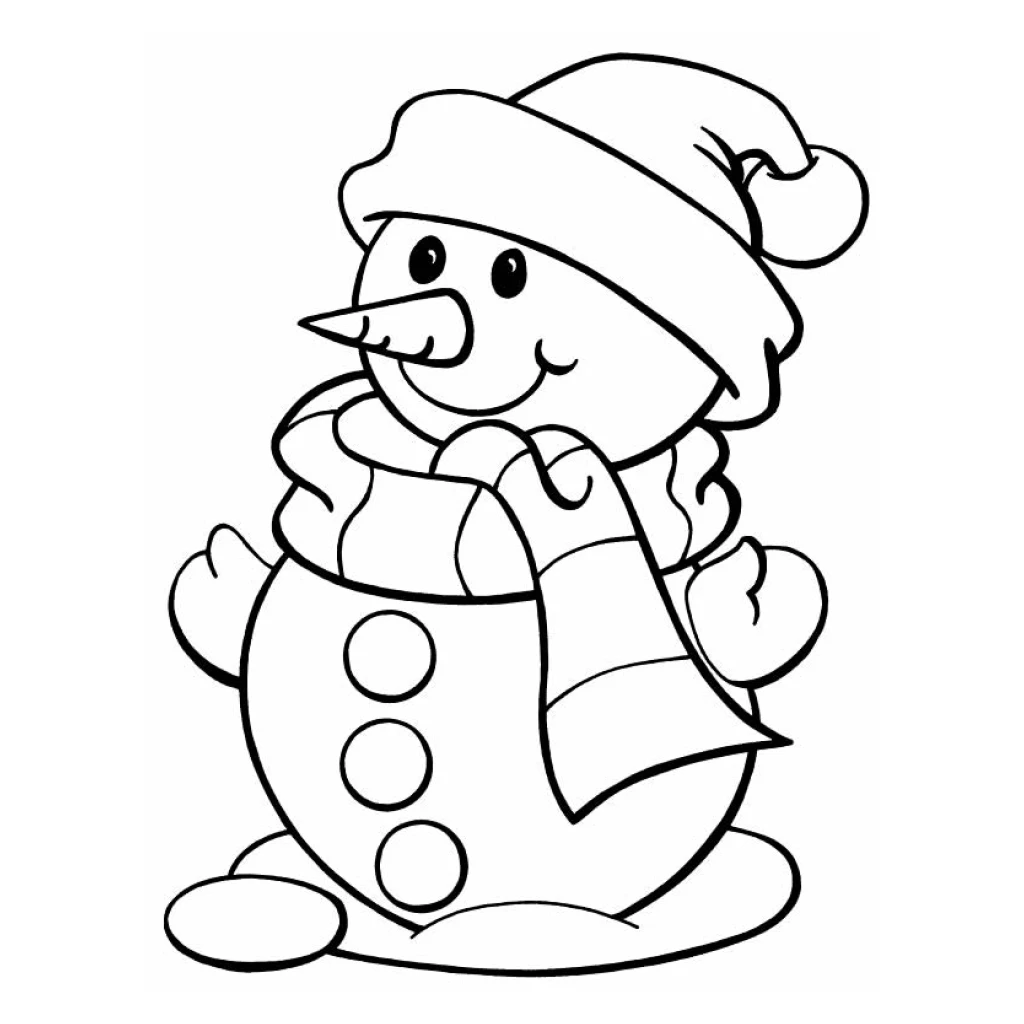 Snowman coloring page to print for free