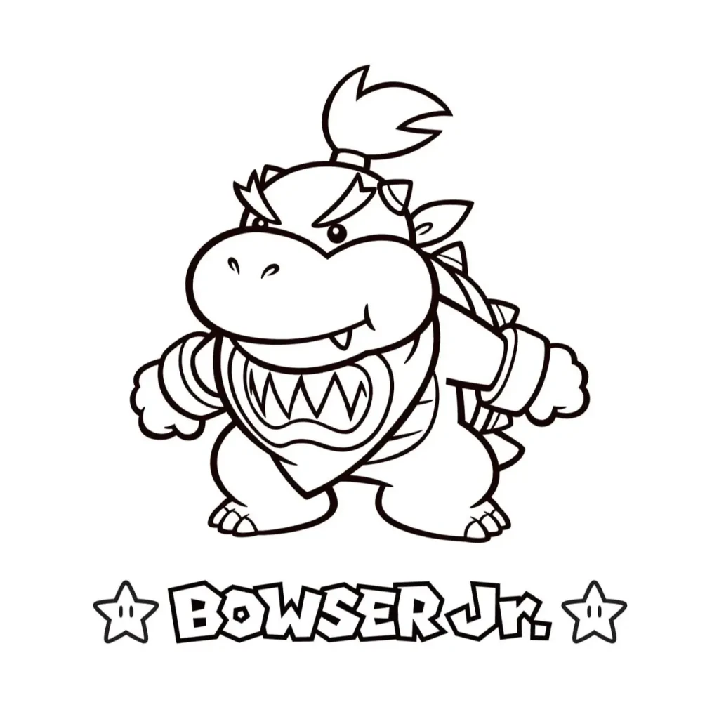 Bowser Jr coloring page to print for free