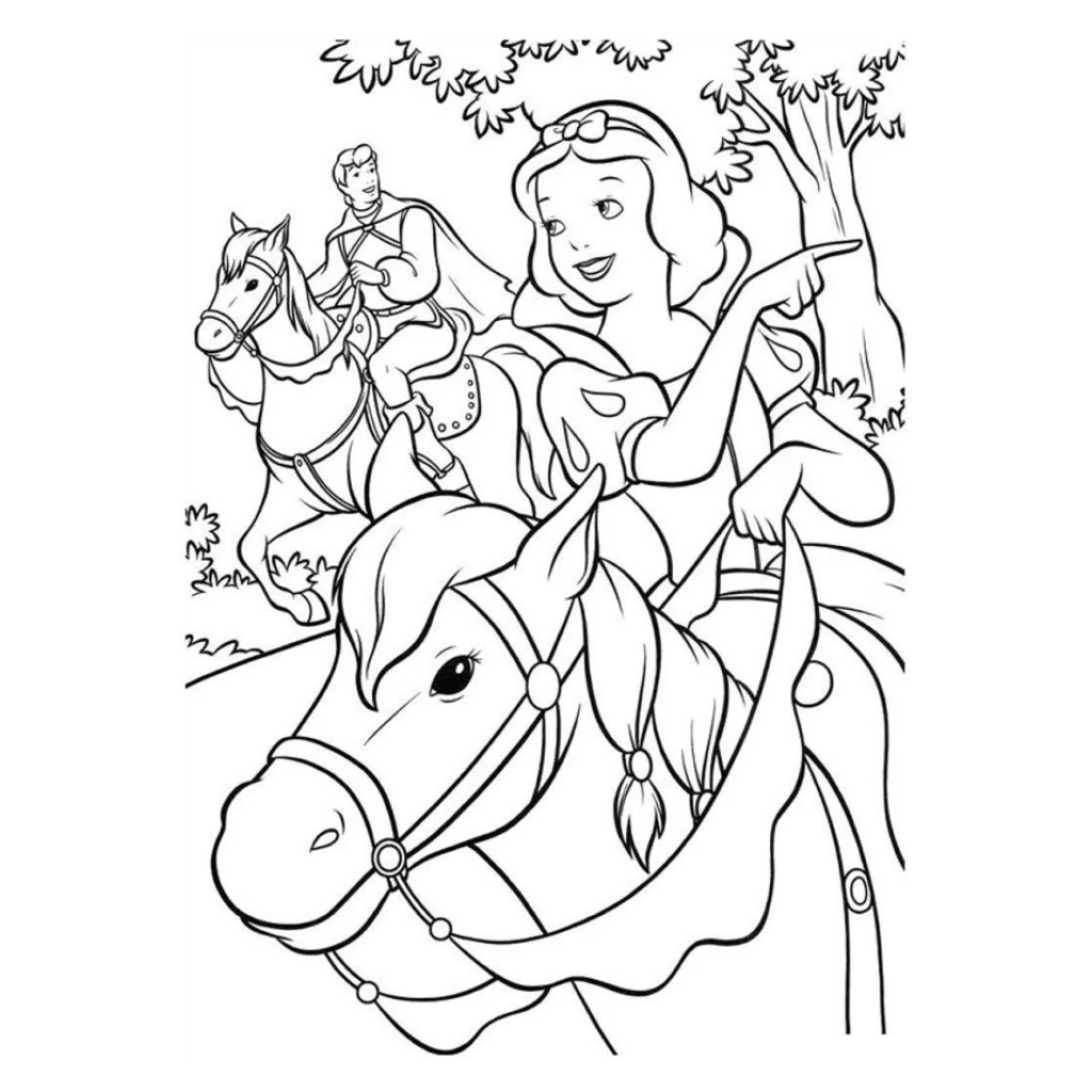 Desenho de Branca De Neve E Príncipe para colorir e imprimir grátis
