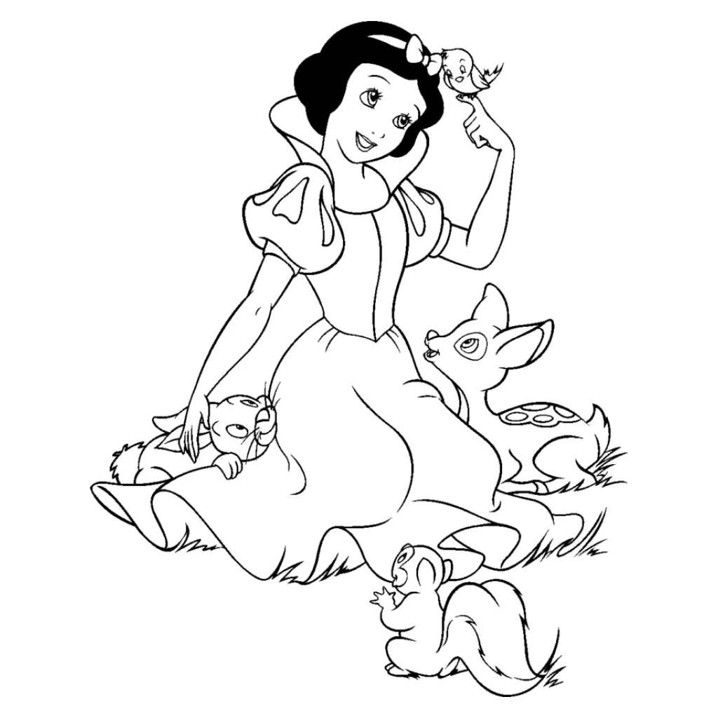 Desenho de Branca De Neve E Seus Amigos para colorir e imprimir grátis