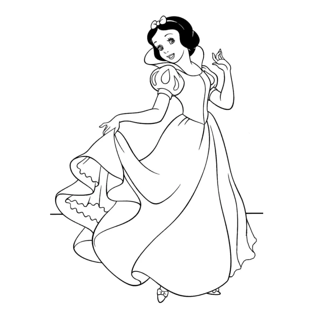 Desenho de Branca De Neve linda para colorir e imprimir grátis