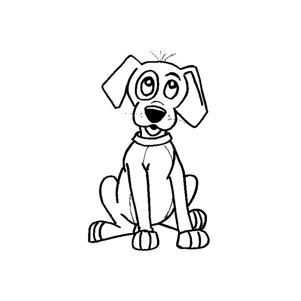 Desenho de Cachorro Fofo para colorir e imprimir grátis