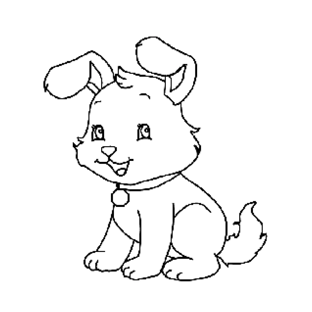 Desenho de Cachorro Fofo para colorir e imprimir grátis
