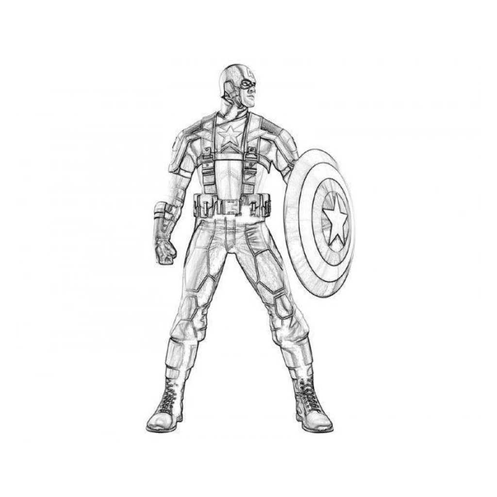 Desenho de Capitão América para colorir e imprimir grátis
