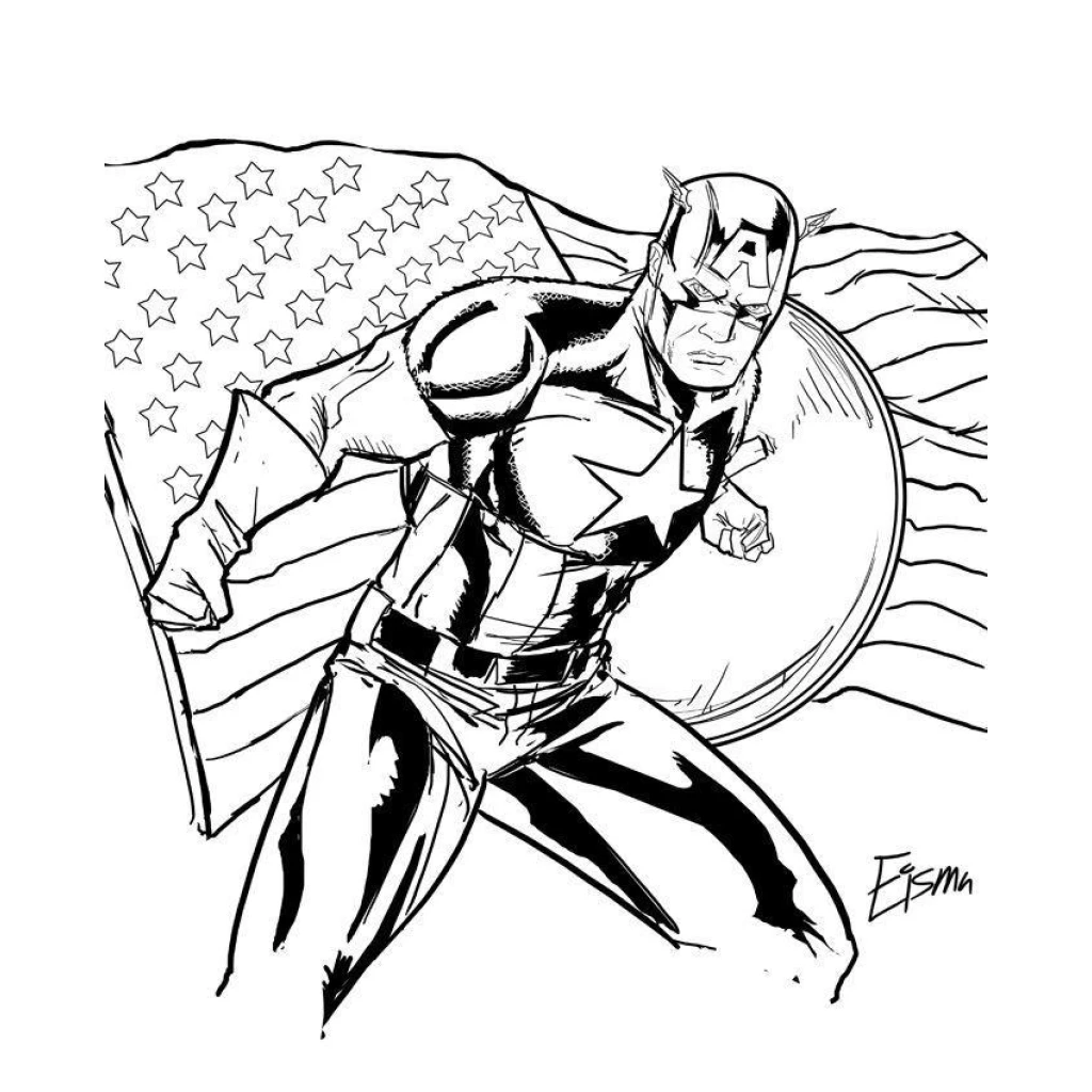 Desenho de Capitão América para colorir e imprimir grátis