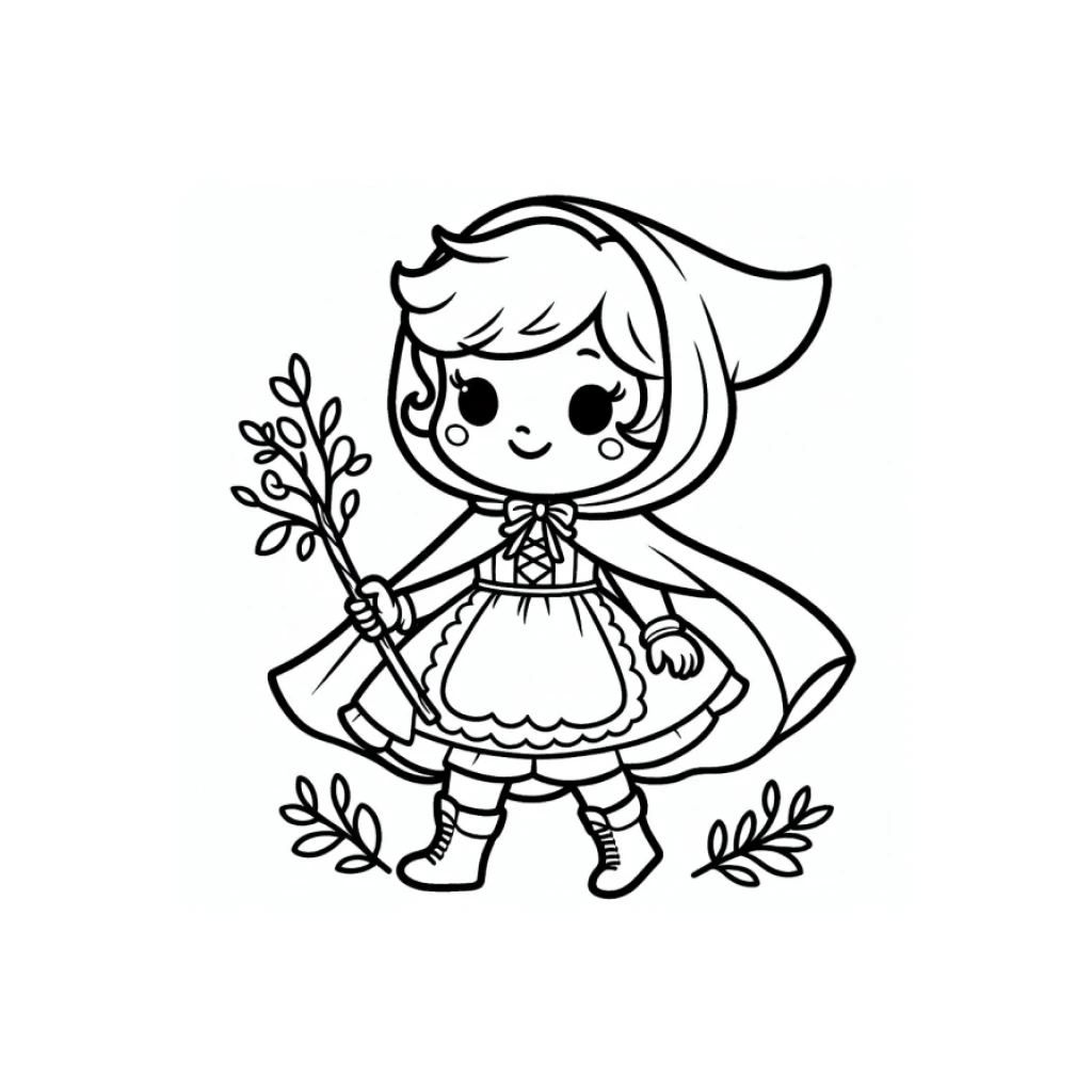 Desenho de Chapéuzinho vermelho para colorir e imprimir grátis