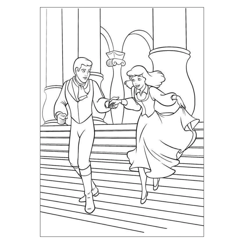 Desenho de Príncipe E Princesa Em Aventura para colorir e imprimir grátis