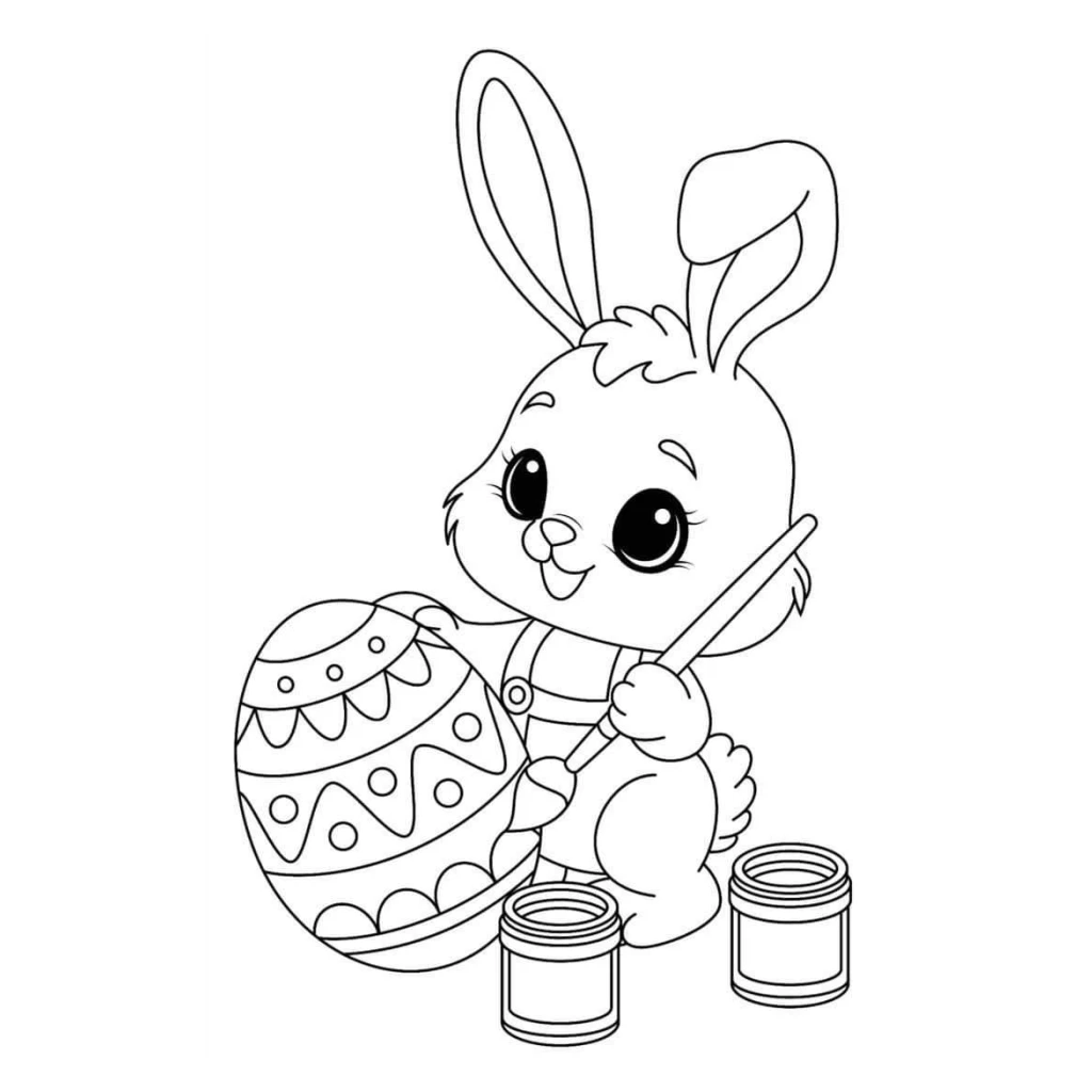 Desenho de Coelho De Páscoa para colorir e imprimir grátis