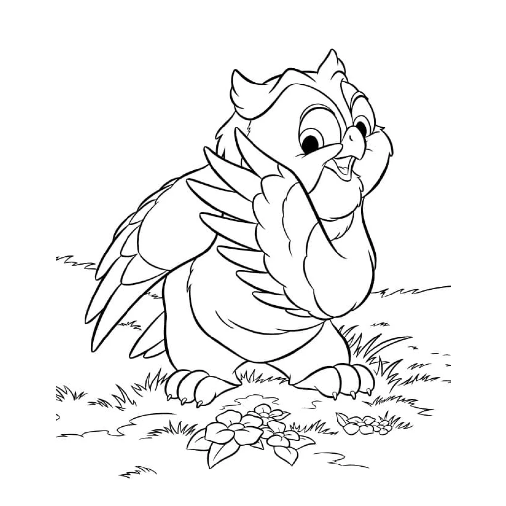 Desenho de Coruja Fofa para colorir e imprimir grátis