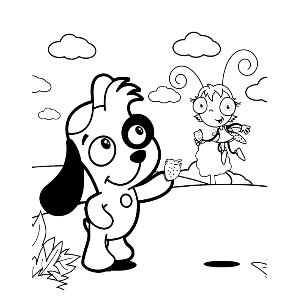 Desenho de Doki E Fada para colorir e imprimir grátis