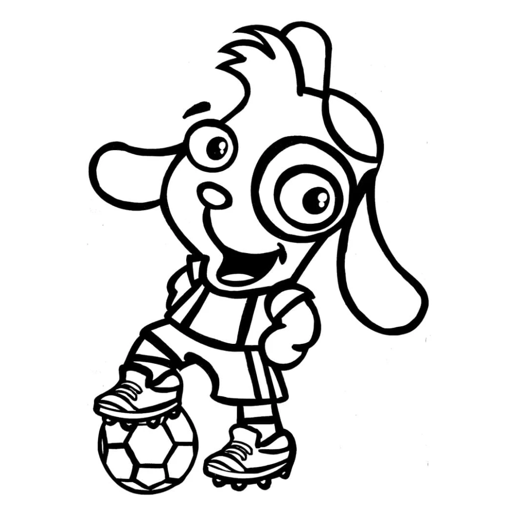 Desenho de Doki Jogador De Futebol para colorir e imprimir grátis