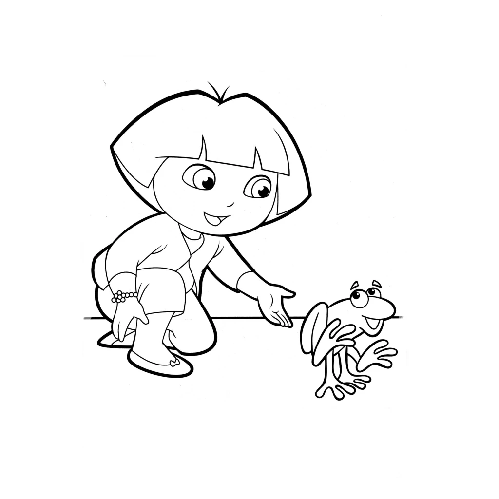 Desenho de Dora Aventureira E O Sapo para colorir e imprimir grátis
