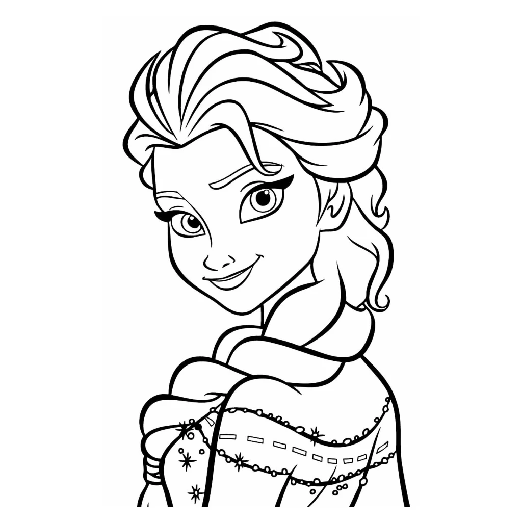 Desenho de Elsa do desenho Frozen para colorir e imprimir grátis