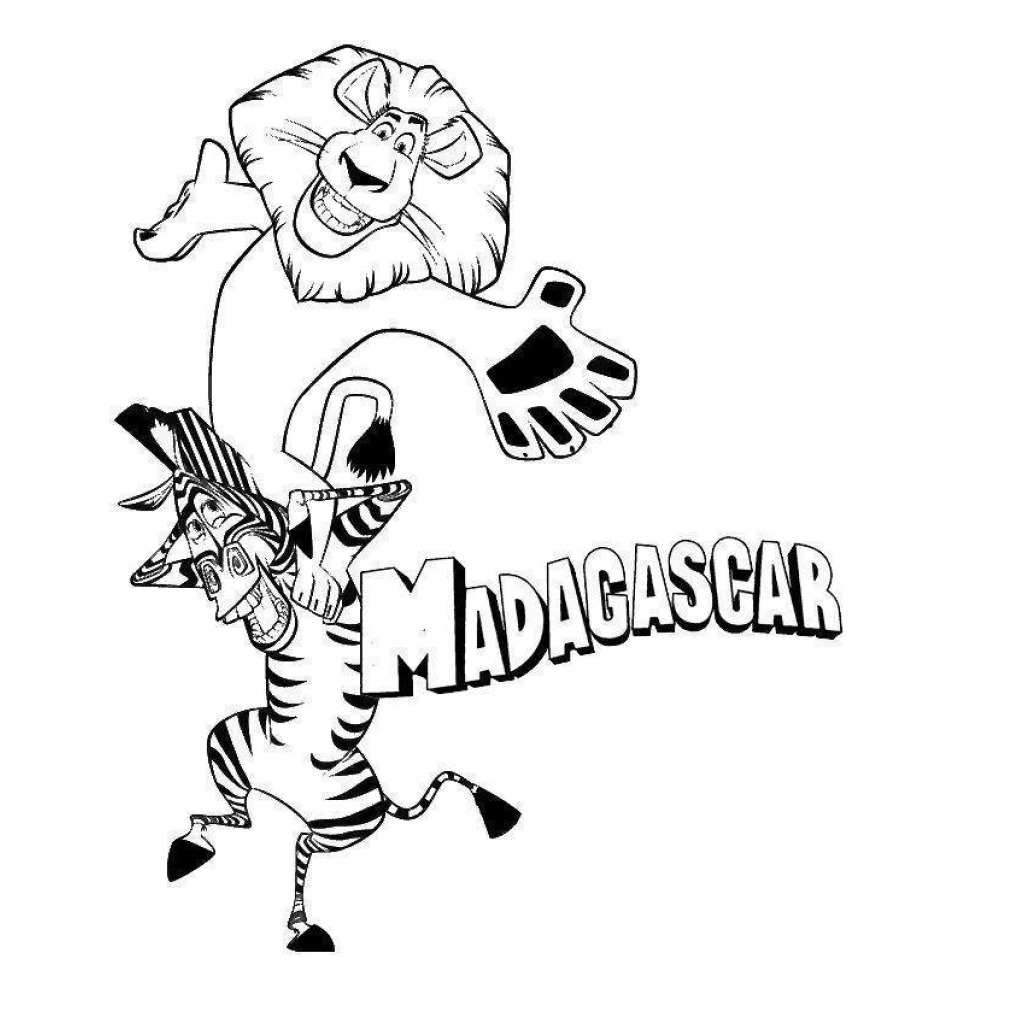Desenho de Filme Madagascar para colorir e imprimir grátis