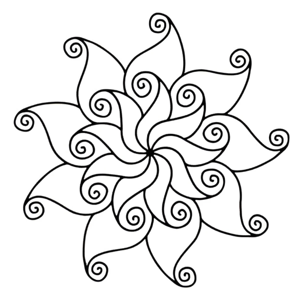 Spiral Flower coloring page to print for free