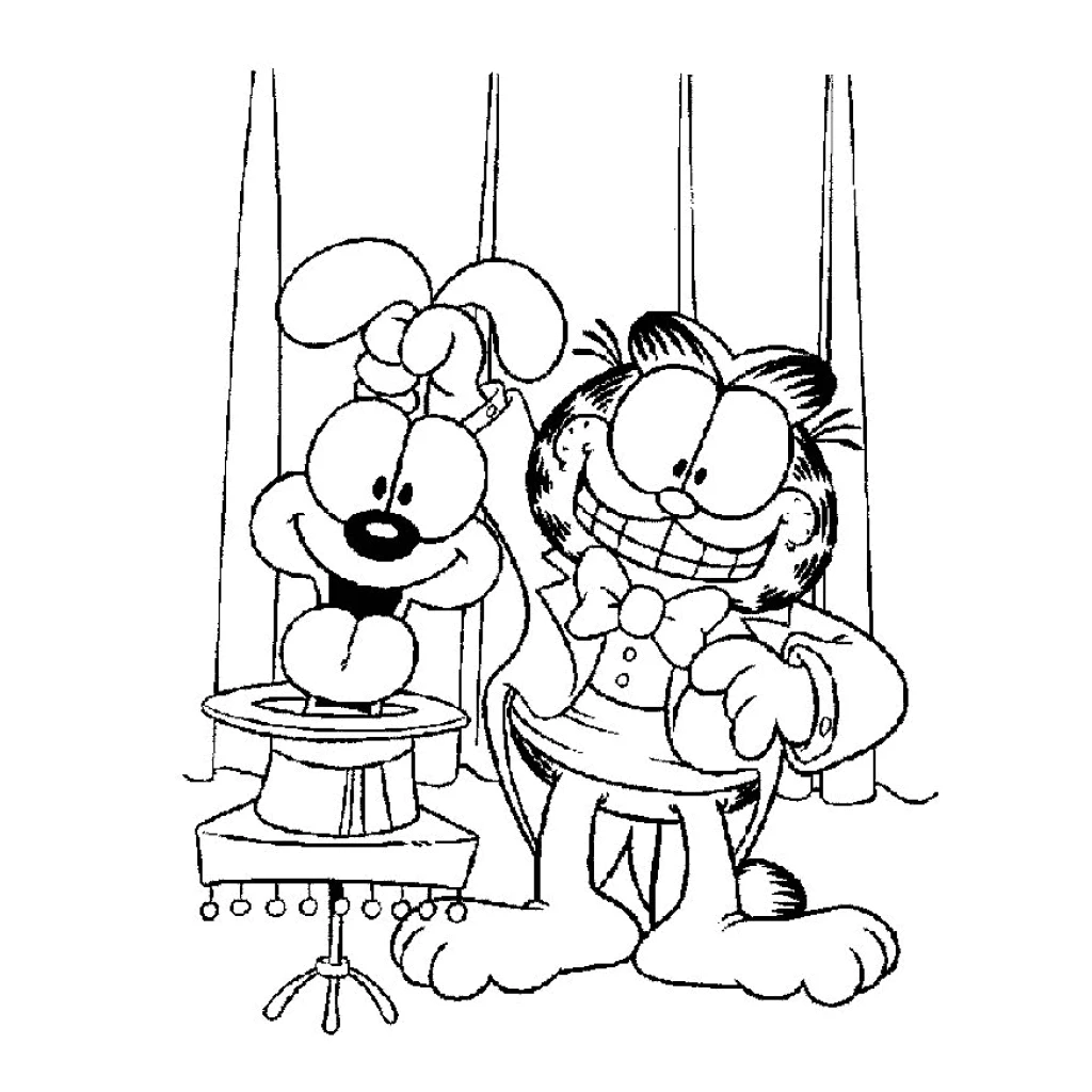 Desenho de Garfield E Seu Amigo para colorir e imprimir grátis