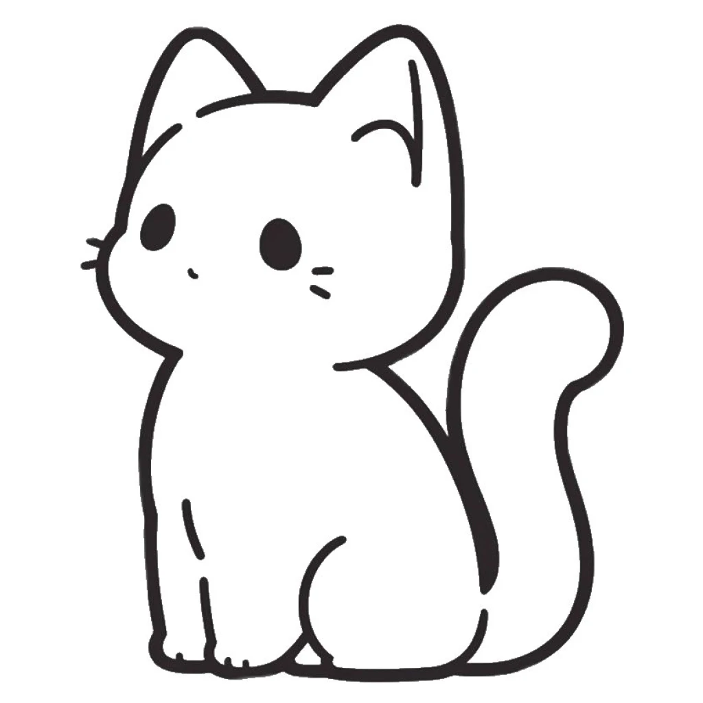 Desenho de Gato Fofo para colorir e imprimir grátis