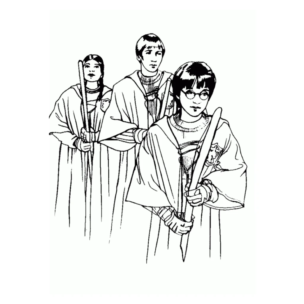 Desenho de Harry Potter E Seus Amigos para colorir e imprimir grátis