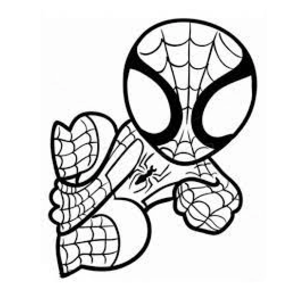 Desenho de Homem-Aranha Kids para colorir e imprimir grátis