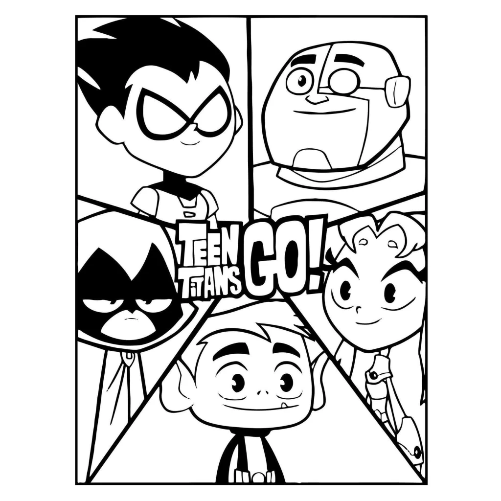Desenho de Jogens Titans Go para colorir e imprimir grátis