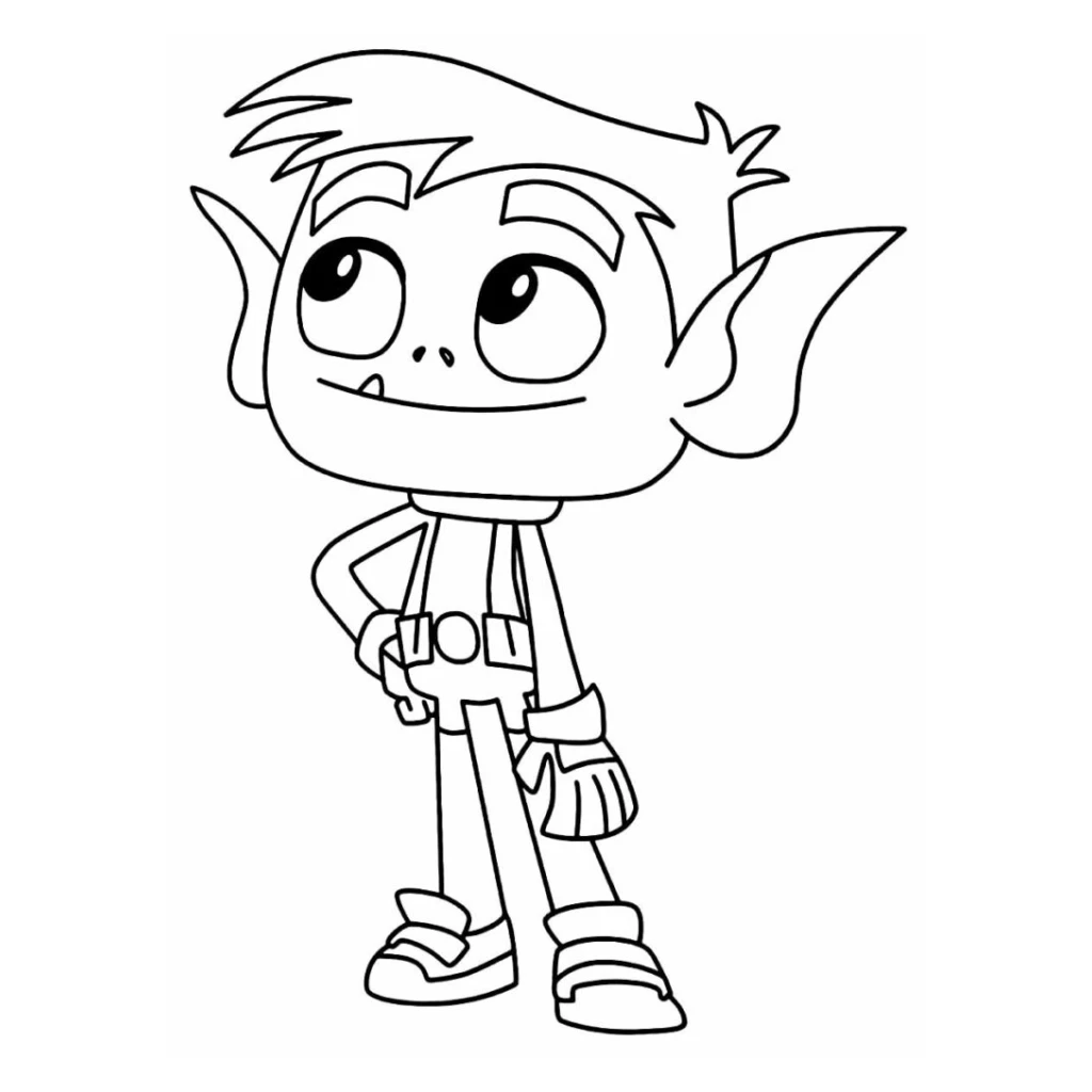 Desenho de Joven titans pensando para colorir e imprimir grátis