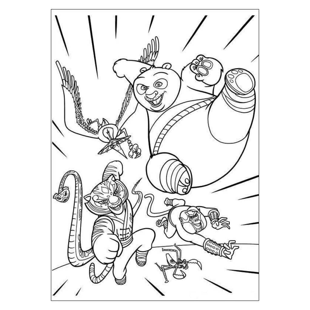 Desenho de Kung Fu Panda para colorir e imprimir grátis