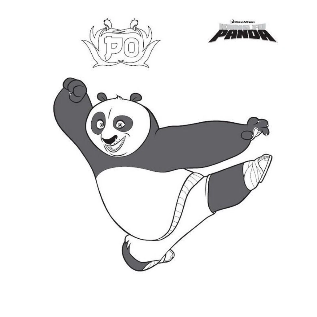 Panda Po coloring page to print for free