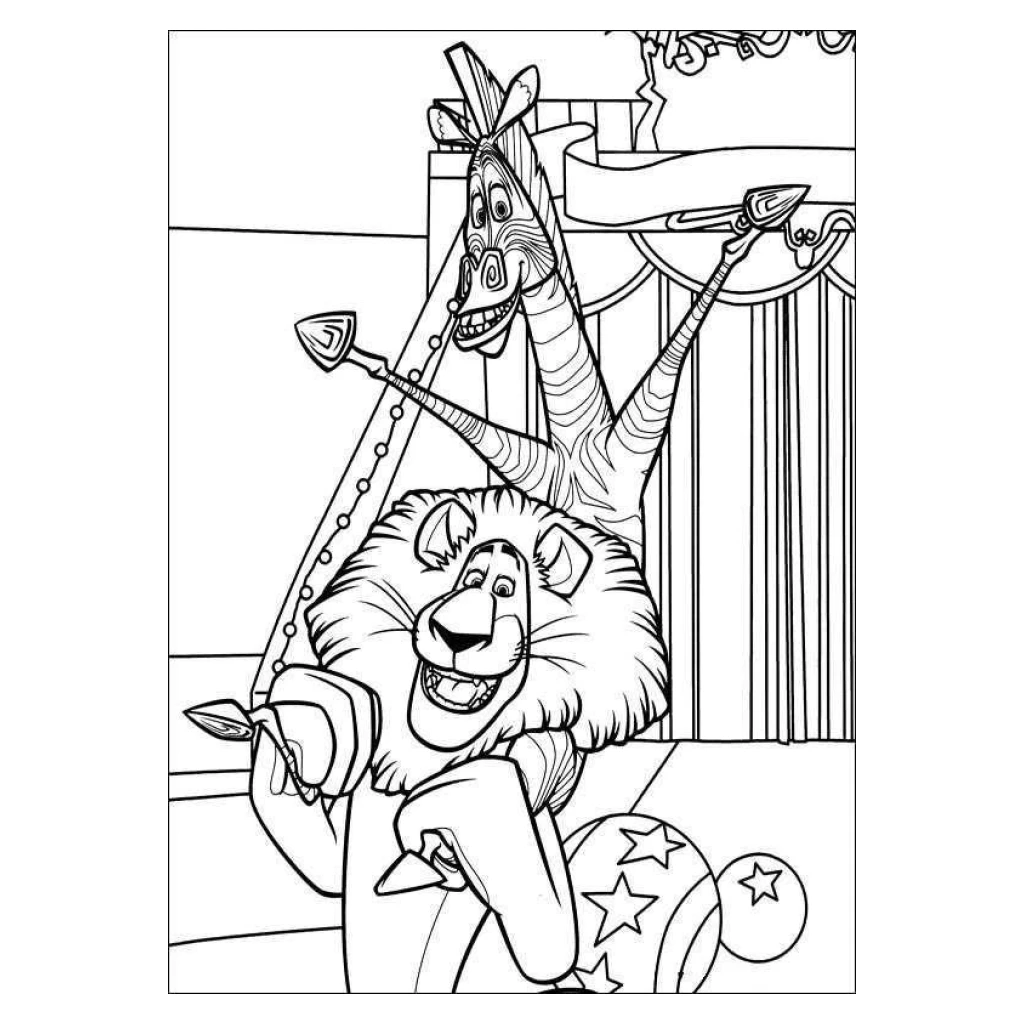Lion And Giraffe coloring page to print for free