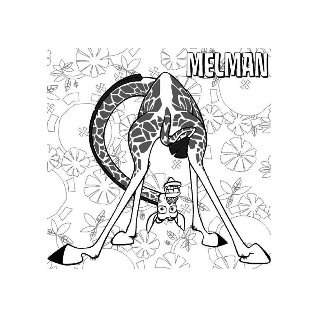 Desenho de Girafa Melman para colorir e imprimir grátis