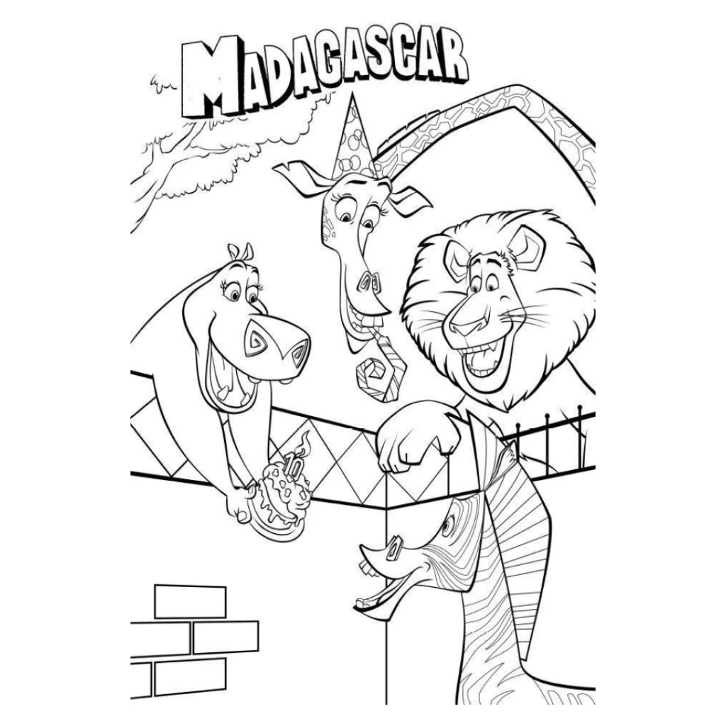 Desenho de Madagascar para colorir e imprimir grátis